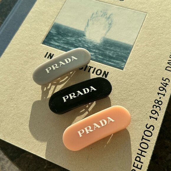 Prada designer logo pins 3 set